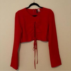 H&M | Women’s Cut-out-Blouse | Red | Size XL